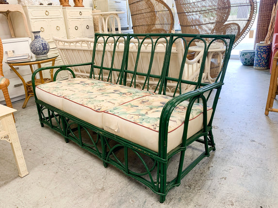 50's Stick Wicker Bamboo Sofa