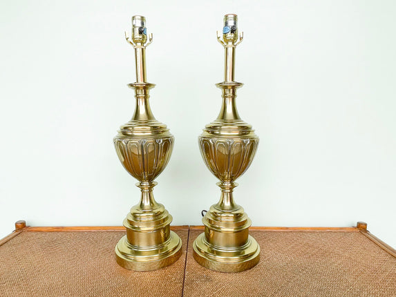 Pair of Stiffel Brass Urn Lamps