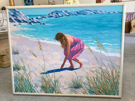 Girl On Beach Painting