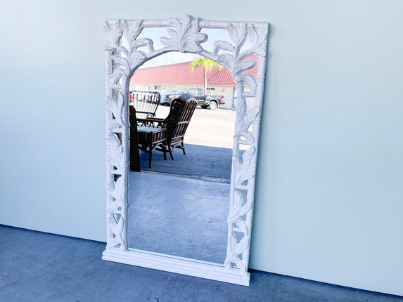 Faux Bamboo Palm Leaf Mirror