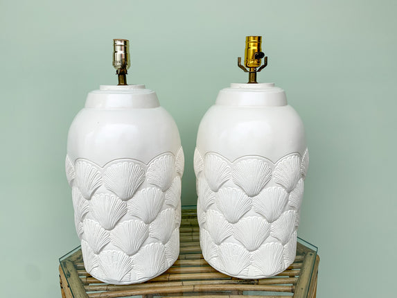 Pair of Coastal Chic Shell Lamps