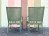 Pair of Double Cane Rattan Arm Chairs