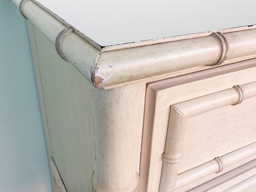 Pair of Palm Beach Chic Faux Bamboo Nightstands
