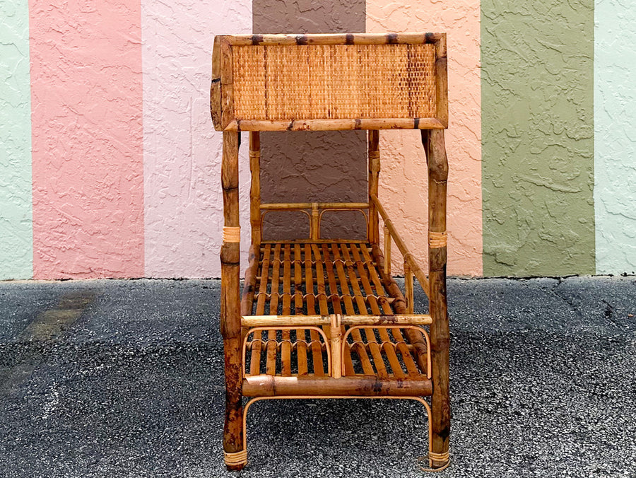 Island Chic Tortoiseshell Rattan Console
