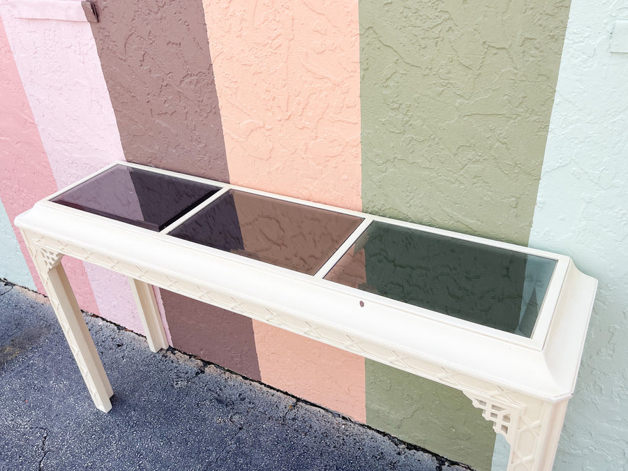 Hollywood Regency Fretwork Console