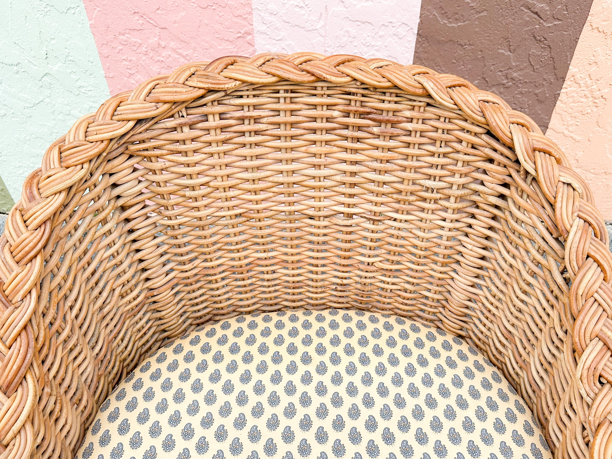 Wicker tub online chair