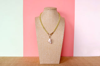 Palm Beach Regency's Citron Jade Gemstone and Shell Necklace