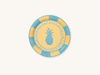 Yellow and Blue Pineapple Dessert Paper Plates