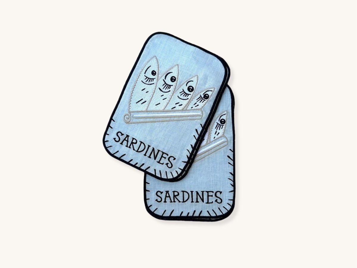 Set of Four Sardine Cocktail Napkins