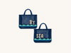 Indigo By The Sea Jute Tote