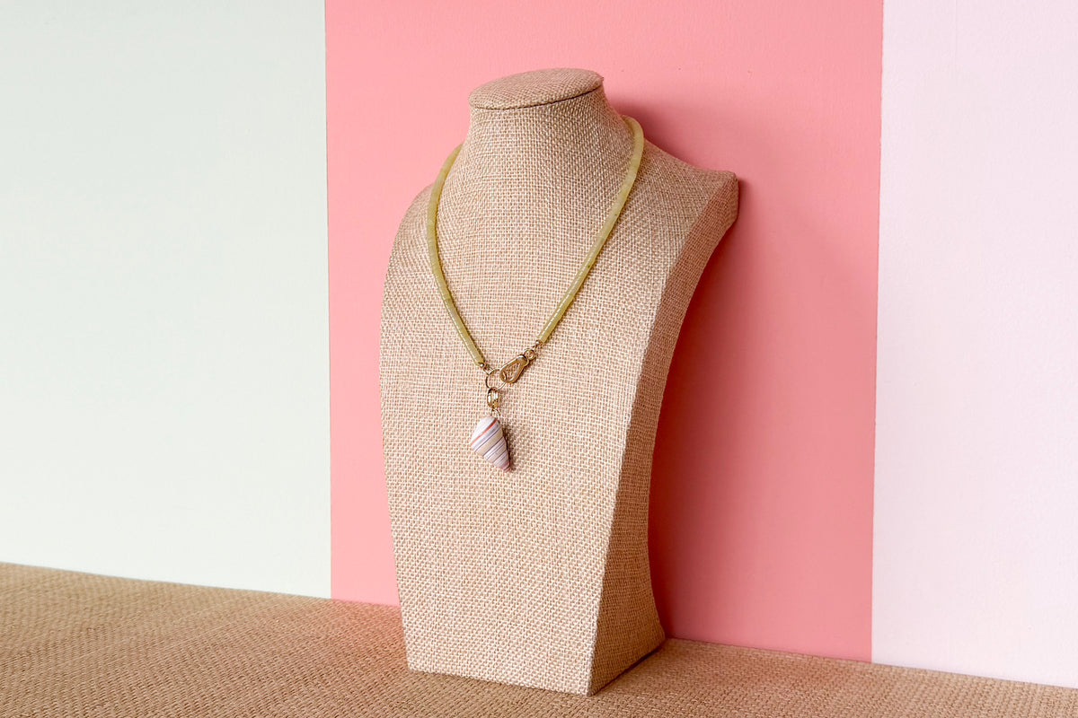 Palm Beach Regency's Citron Jade Gemstone and Shell Necklace