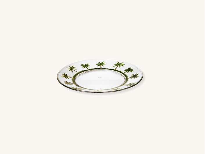 Set of Four Acrylic Palm Tree Salad Plates