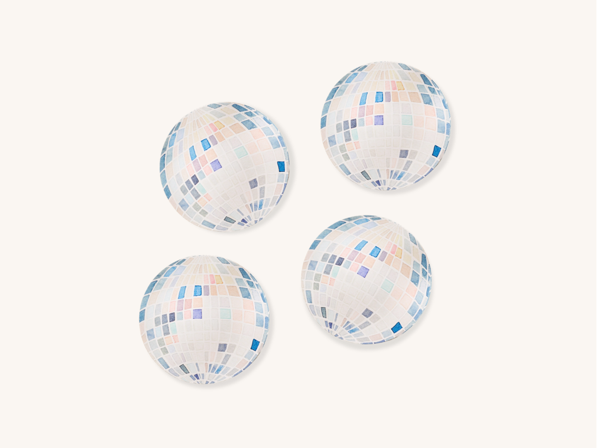 Set of Four Mirror Ball Disco Coasters
