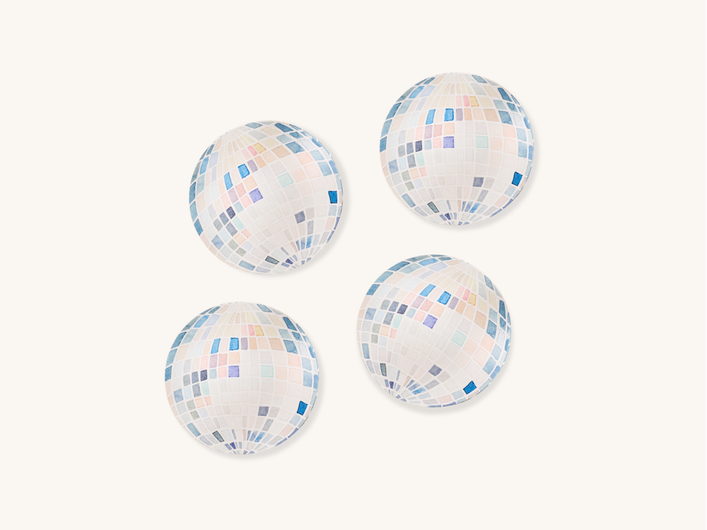 Set of Four Mirror Ball Disco Coasters
