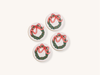 Set of Four Holiday Christmas Wreath Coasters