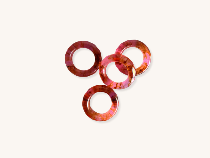 Set of Four Quartz Acrylic Napkin Rings
