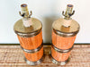 Pair of Coastal Chic Rattan Lamps