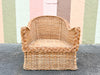 Braided Rattan Lounge Chair and Ottoman