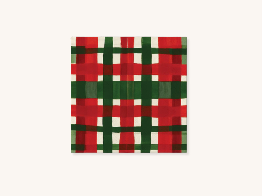 Holiday Plaid Cocktail Napkins