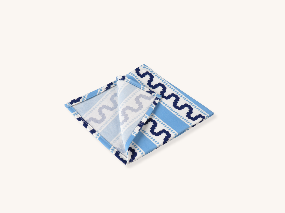 Set of Four Harbor Trail Sky Blue Dinner Napkins