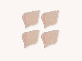 Set of Four Conch Shell Cocktail Napkins
