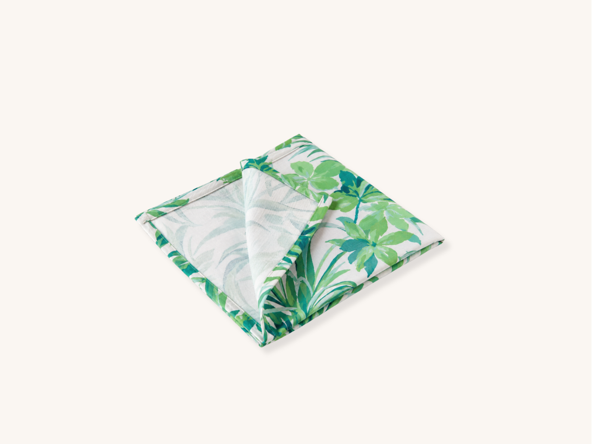 Set of Four Jungle Road Barbados Green Dinner Napkins