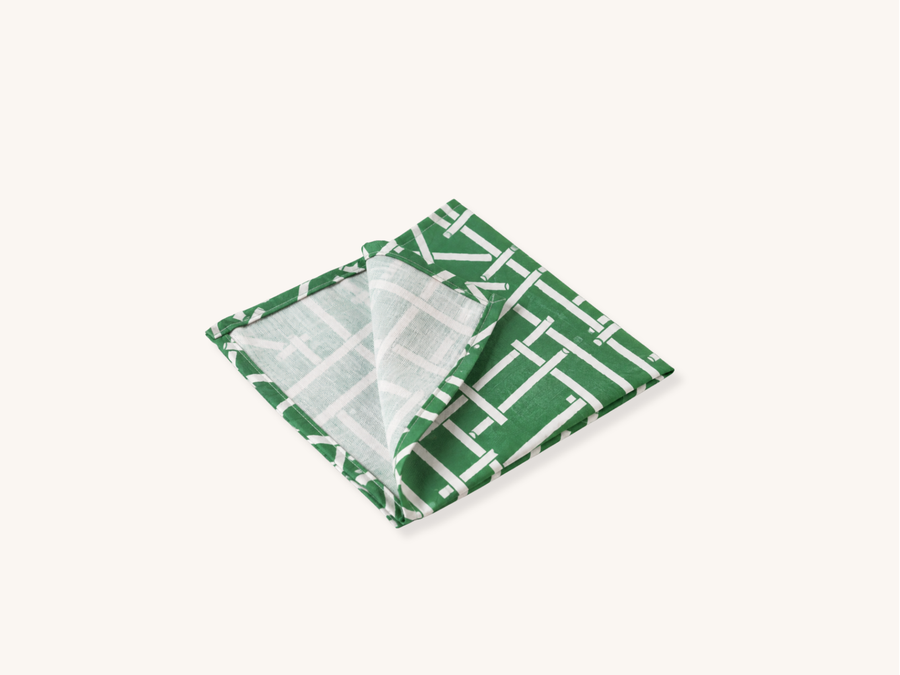 Set of Four Island House Forest Green Dinner Napkins