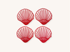 Set of Four Seashell Cocktail Napkins
