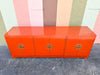 High Gloss Coral Chinoiserie Credenza