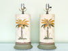 Pair of Hand Painted Palm Tree Lamps