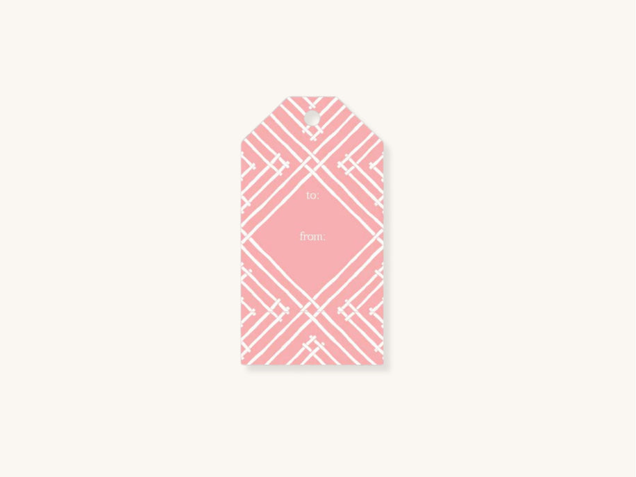 Set of Ten Pink Island House Gift Tags