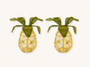 Pair of Raffia Pineapple Candle Holders