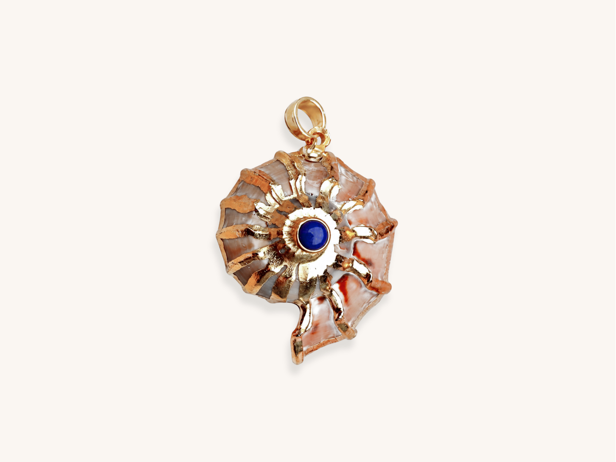 Gold Lapiz Shell Pendant
