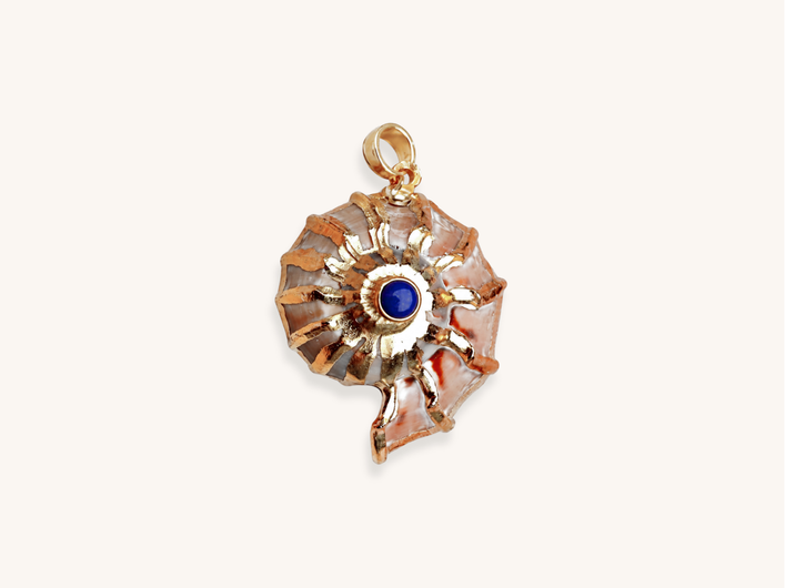 Gold Lapiz Shell Pendant