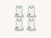 Set of Four Tennis Dress Cocktail Napkins