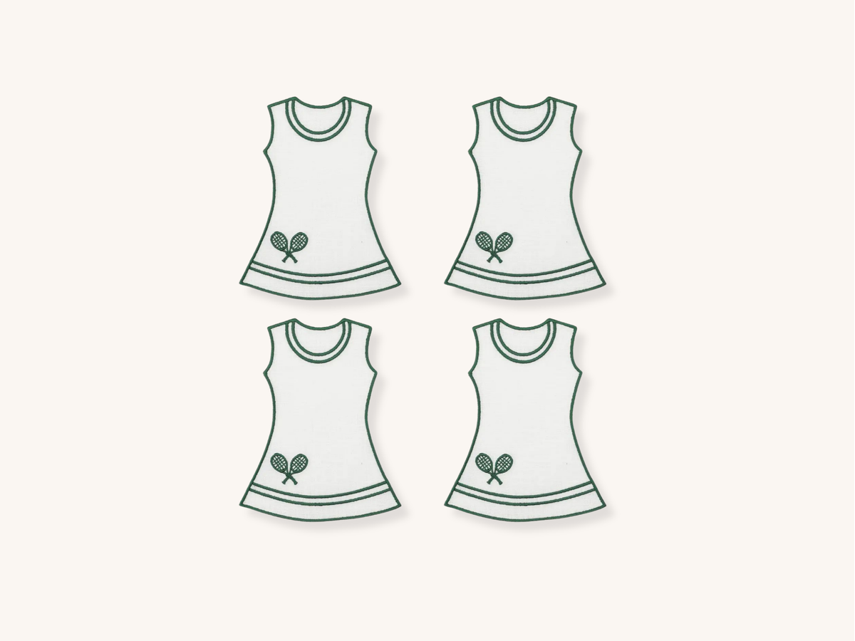 Set of Four Tennis Dress Cocktail Napkins