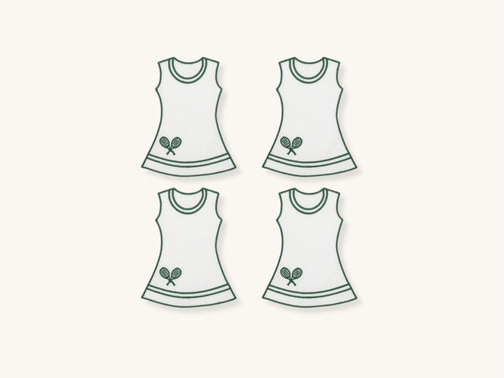Set of Four Tennis Dress Cocktail Napkins