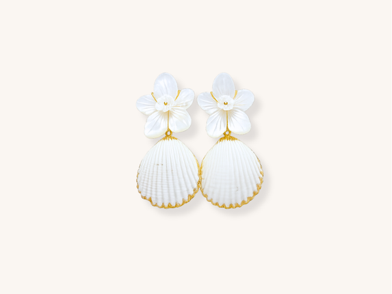 Handmade La Mer Original White Earrings