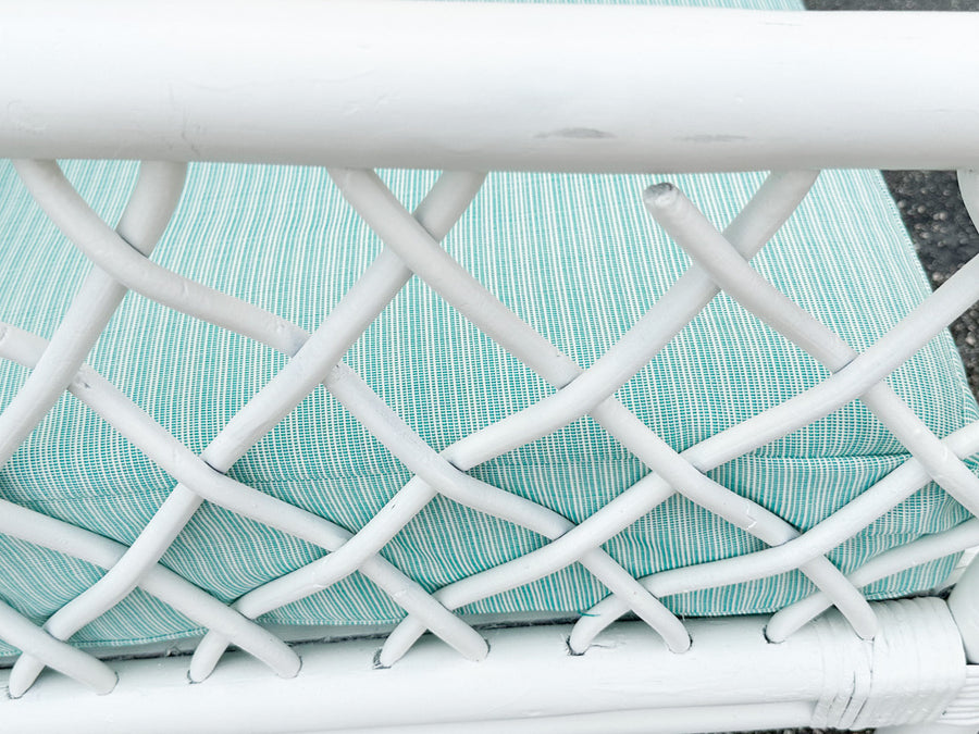 Pair of Palm Beach Style Rattan Lounge Chairs