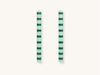 Pair of Green Stripe Taper Candles