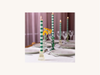 Pair of Green Stripe Taper Candles