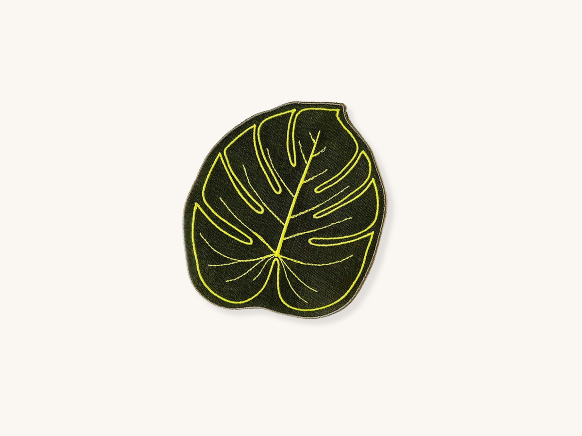 Set of Four Monstera Leaf Cocktail Napkins