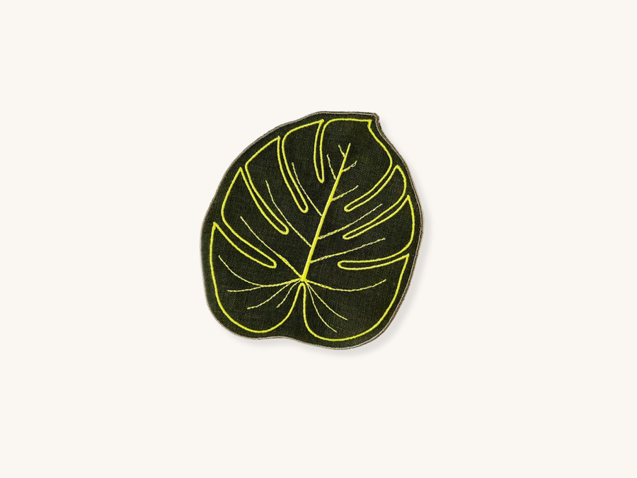 Set of Four Monstera Leaf Cocktail Napkins