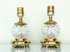 Pair of Petite Crystal and Brass Lamps