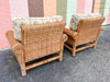 Pair of Coastal Rattan Lounge Chairs