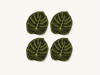Set of Four Monstera Leaf Cocktail Napkins