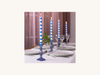 Pair of Blue Stripe Taper Candles