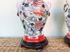 Pair of Colorful Chinoiserie Lion Lamps
