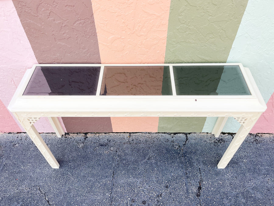 Hollywood Regency Fretwork Console