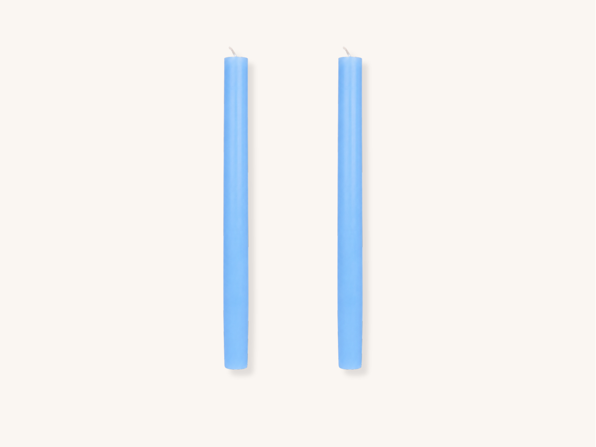 Pair of Baby Blue Taper Candles